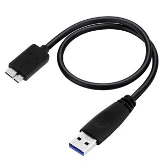USB 3.0 Type A Male to Micro B Cord for WD/Seagate/Toshiba/Samsung/Hitachi, etc External Hard Disk/Drives Cables (Black) (1.5ft)