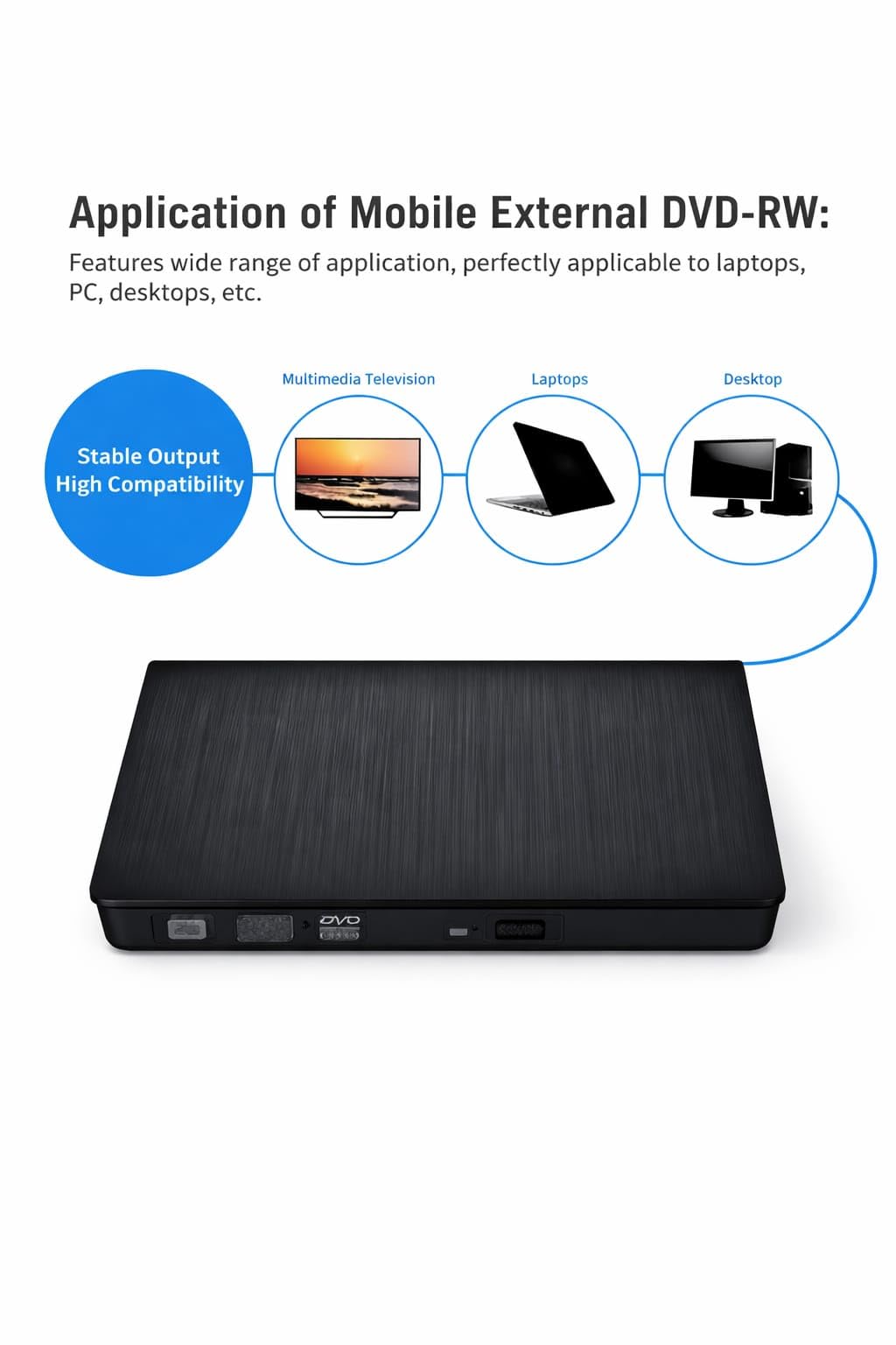 USB 3.0 Pop-up Mobile External DVD-RW Portable Drive ODD External DVD Drive ROM Player Writer for Windows Linux Mac Plug & Play - Image 4