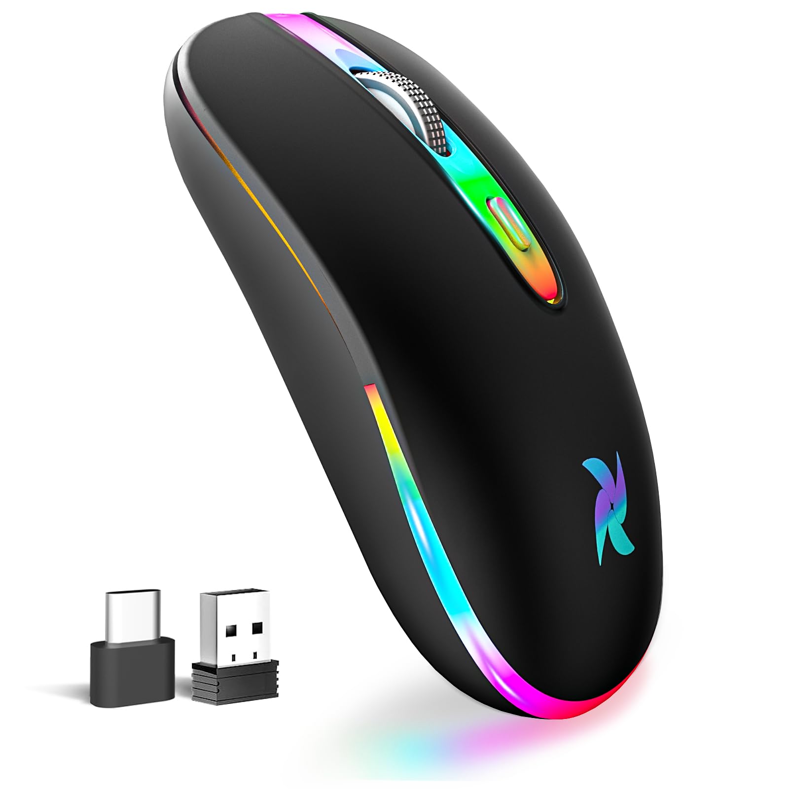 Wireless Computer Mouse for Laptop, MacBook, 2.4G USB Portable,Black