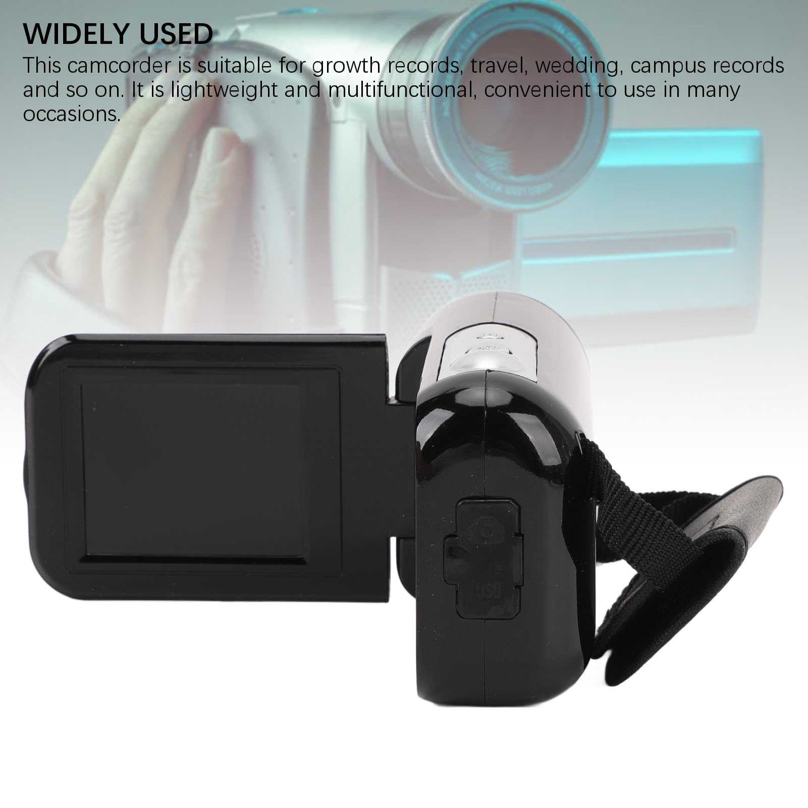 Portable 1080P Digital Video Camera, 16MP Camcorder with 16X Digital Zoom, 2.0 inch Rotatable Screen, Anti Shake, Vlogging Camera for Beginners - Image 5