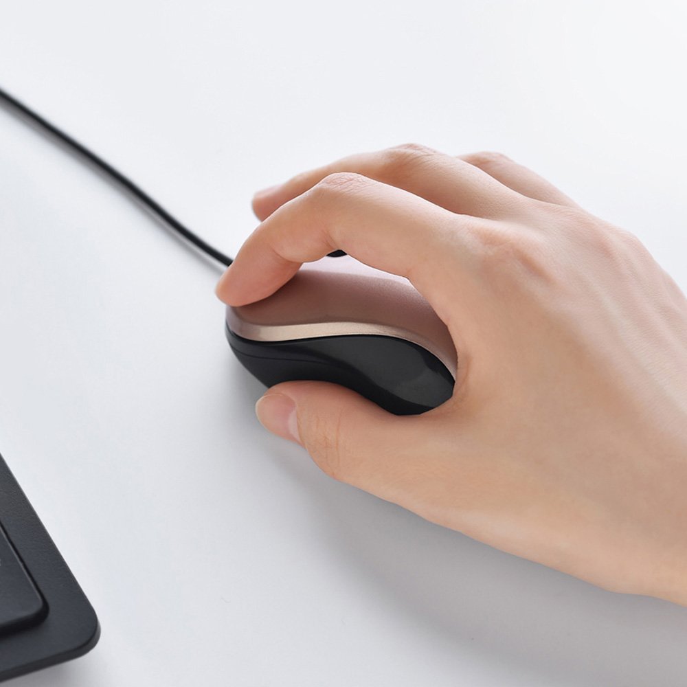 BSMBU108BK Wired Blue LED Silent 3 Button Mouse Black - Image 4