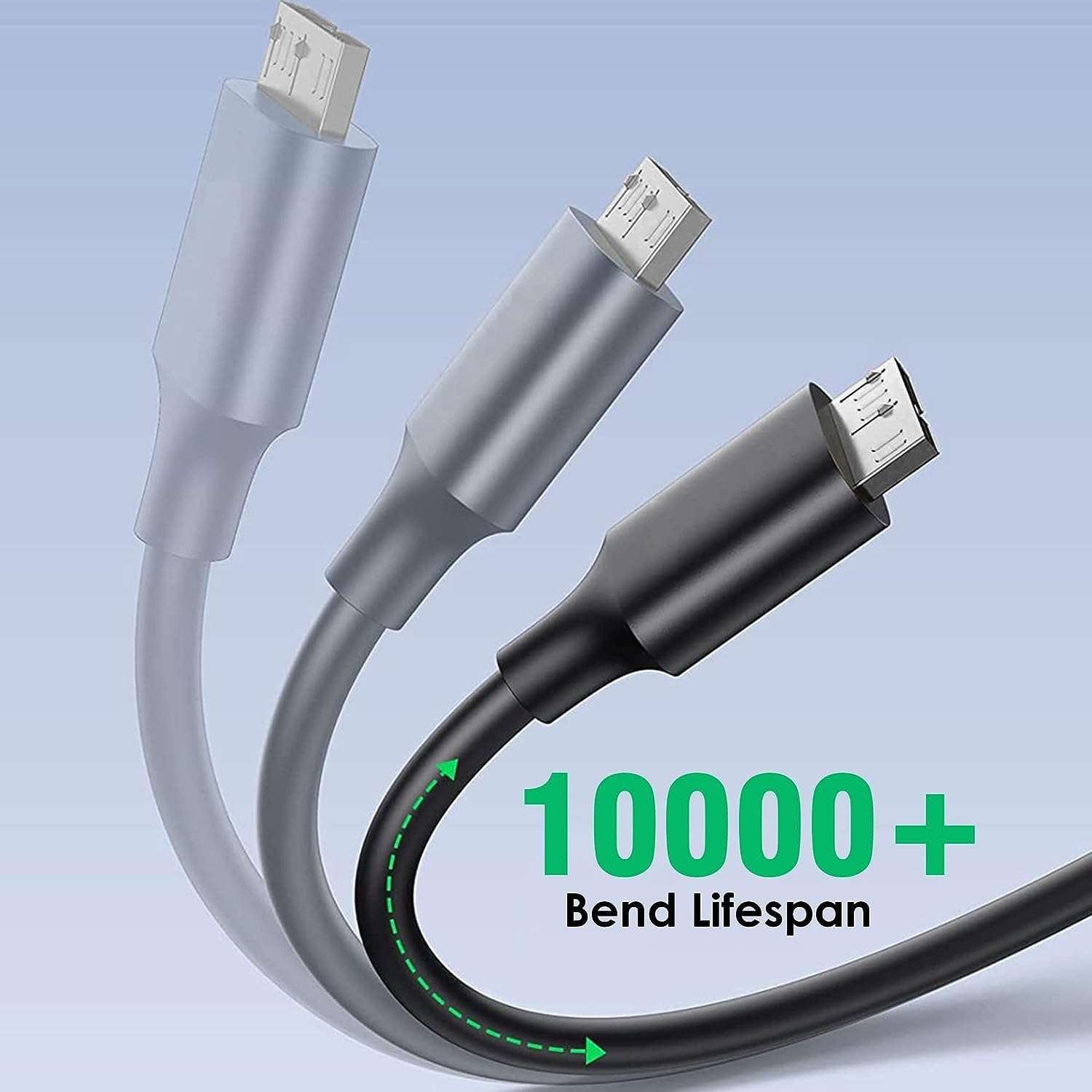 High Speed Data Sync USB 3.0 Type A Male to Micro B Cord for Wd/Seagate/Toshiba/Samsung/Hitachi, Etc External Hard Disk/Drives Cables (Black) (1.5Ft) - Image 3