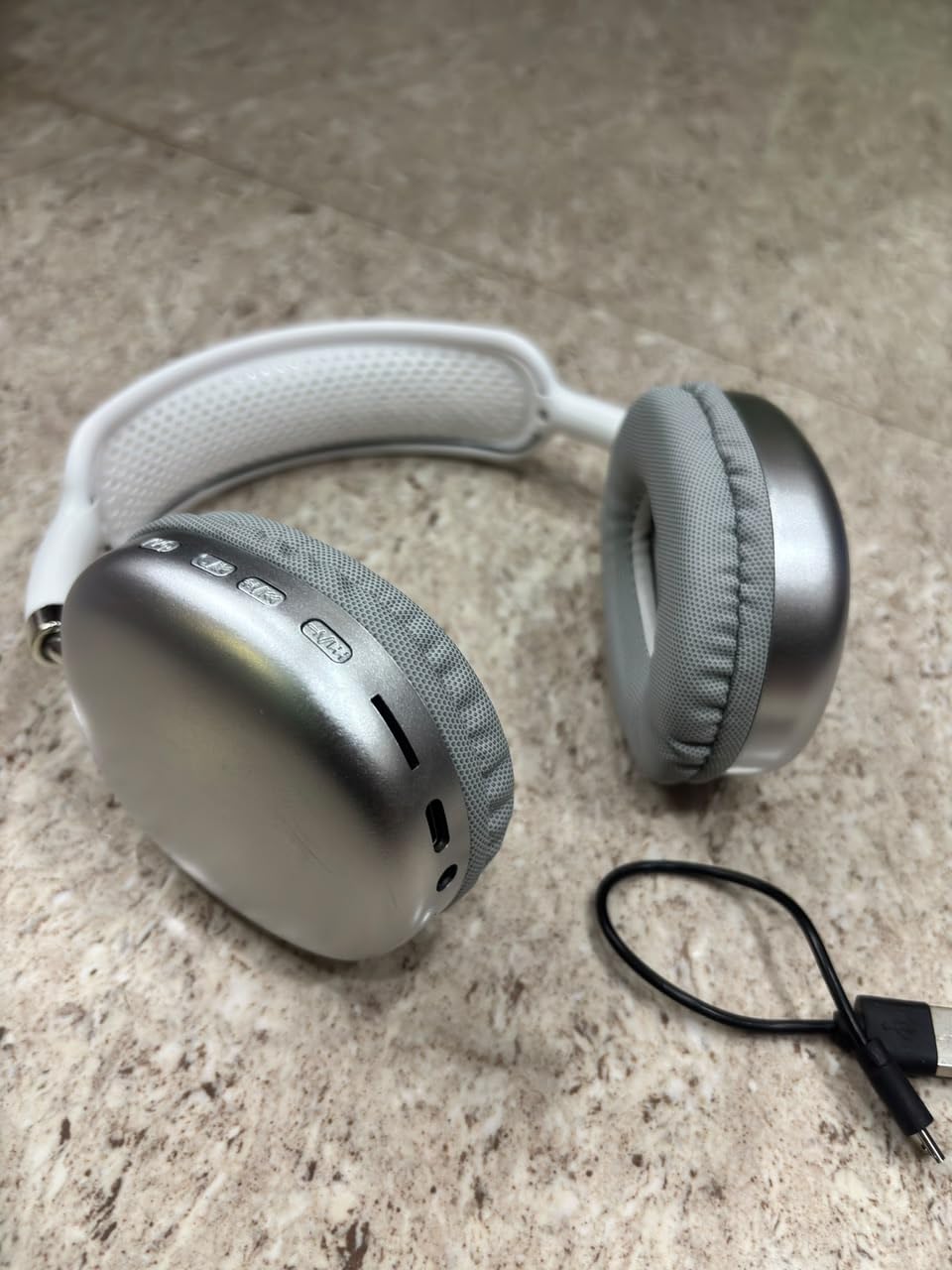 Wireless Bluetooth Over-Ear Headphones, Silver - Image 8