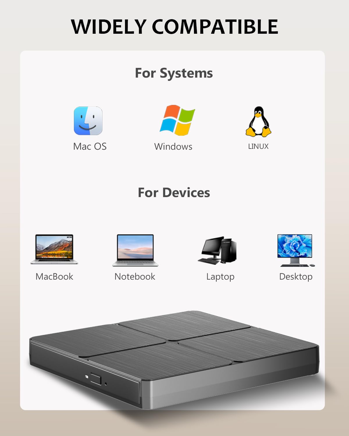 External Blu Ray Drive - External Blueray/DVD Drive for PC,USB3.0 & Type C Blu Ray Drive Read and Write BD/DVD/CD, Bluray Burner External Compatible with Windows XP/7/8/10/11, Linux, Mac OS - Image 4