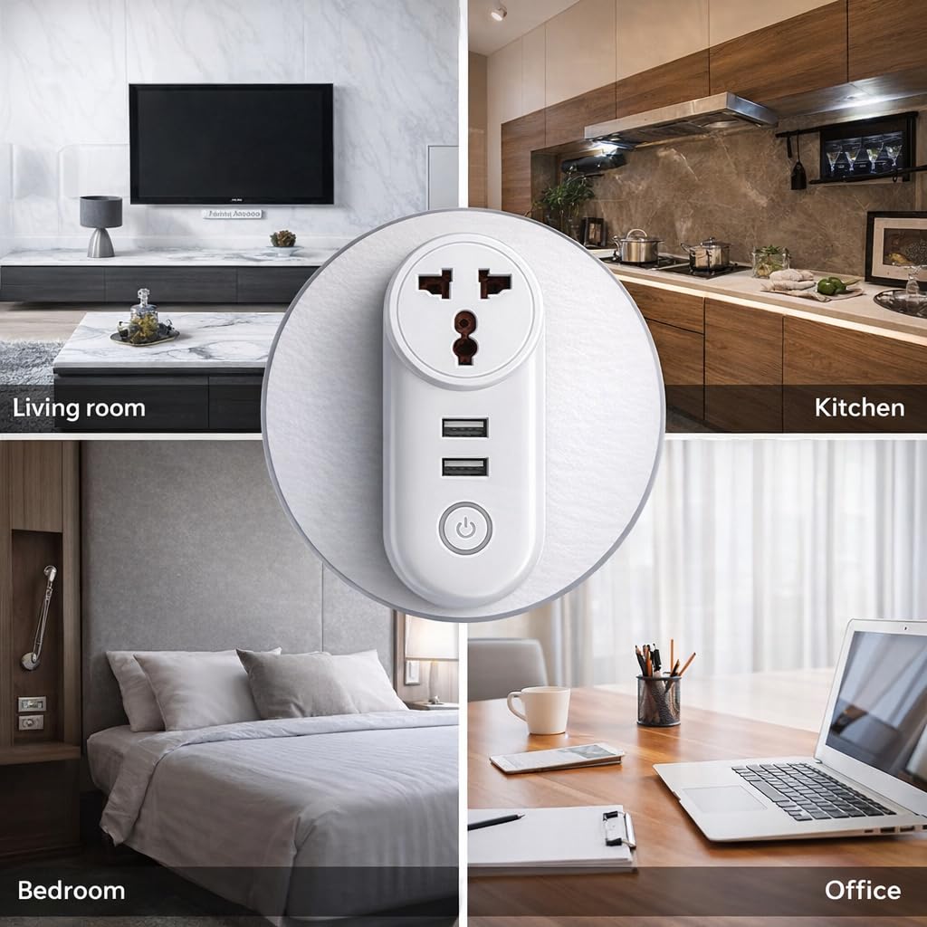Lezu Wi-Fi Smart Universal Plug with 2 USB ports, Compatible wiht Apple HomePod, Google Home & Nest Devices & Amazon Alexa Devices. - Image 2