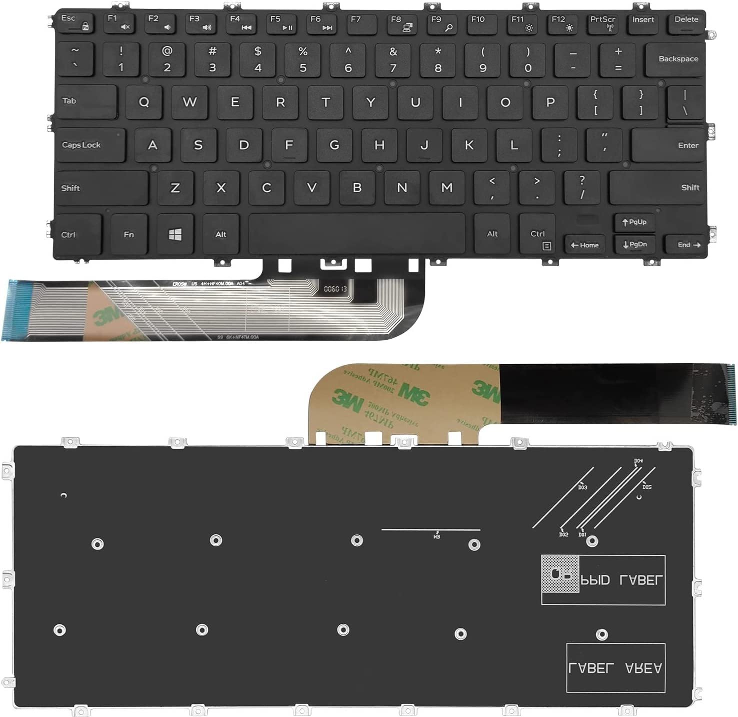 Laptop Keyboard Without Backlight for de-ll Latitude 3400 3310 3390 13 7386 15 7586 Inspiron 5482 5481 5588