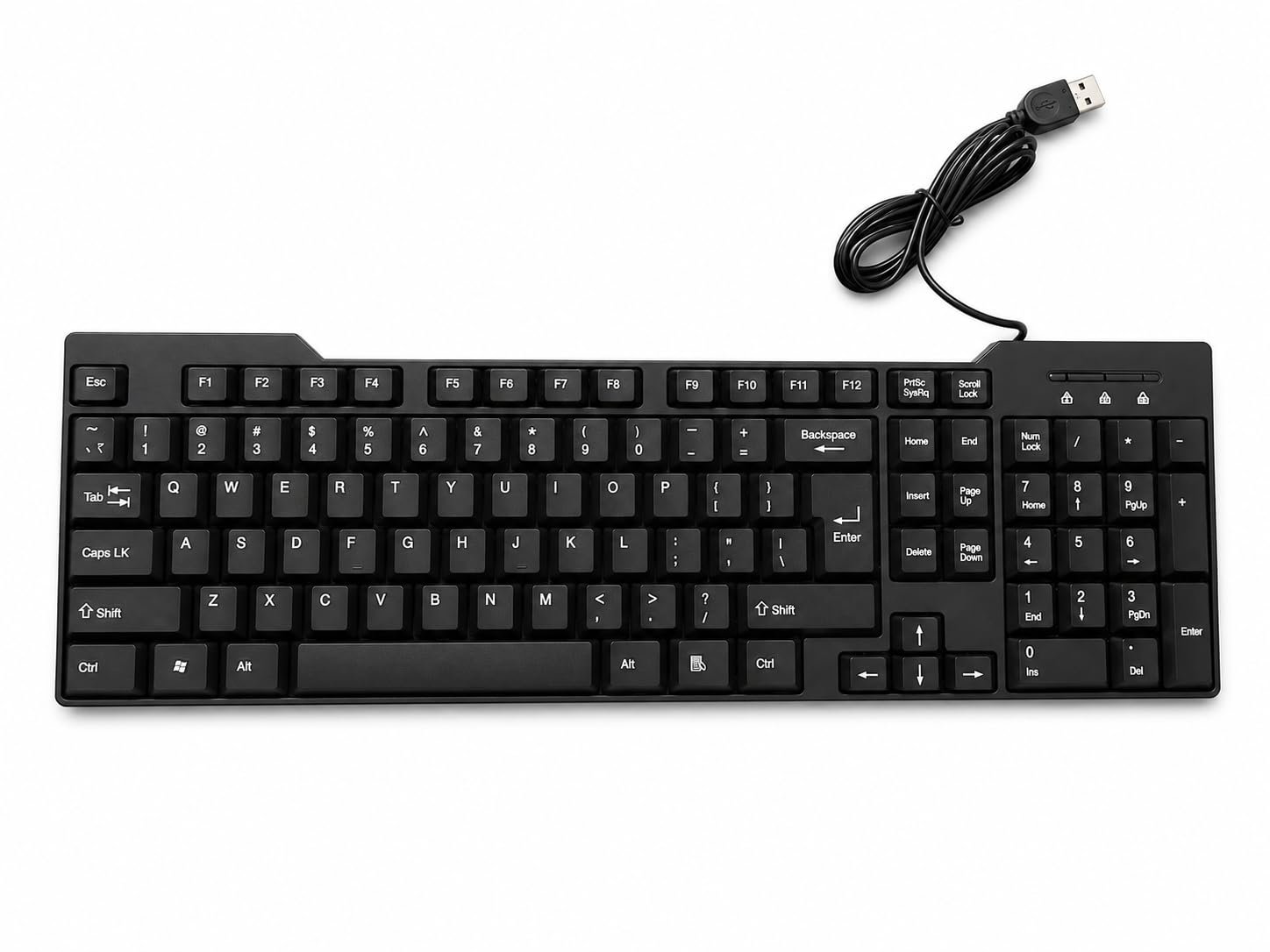 USB Wired Keyboard for PC & Laptop | Full Size Keyboard with Comfortable Typing Keys | Plug & Play Computer Keyboard
