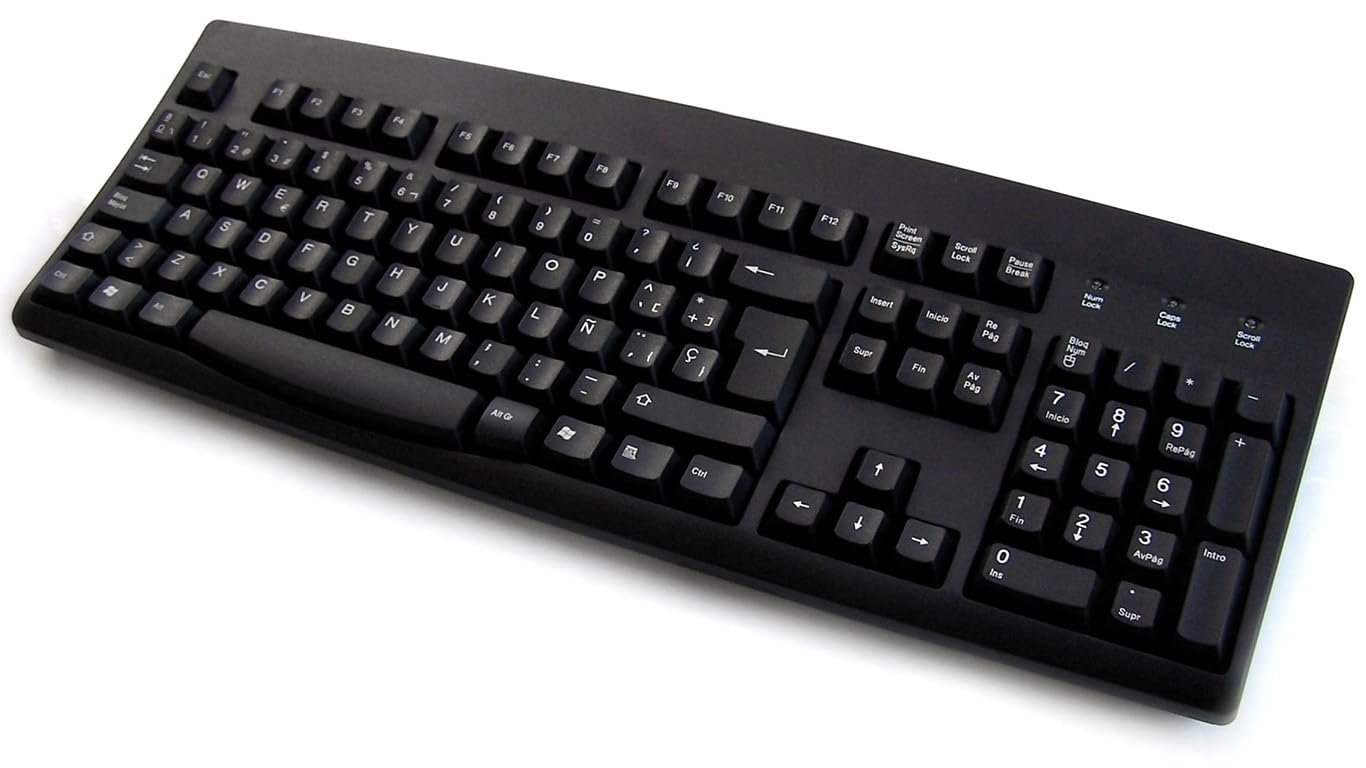 Full Size Wired Computer Keyboard, 104 Keys, Black