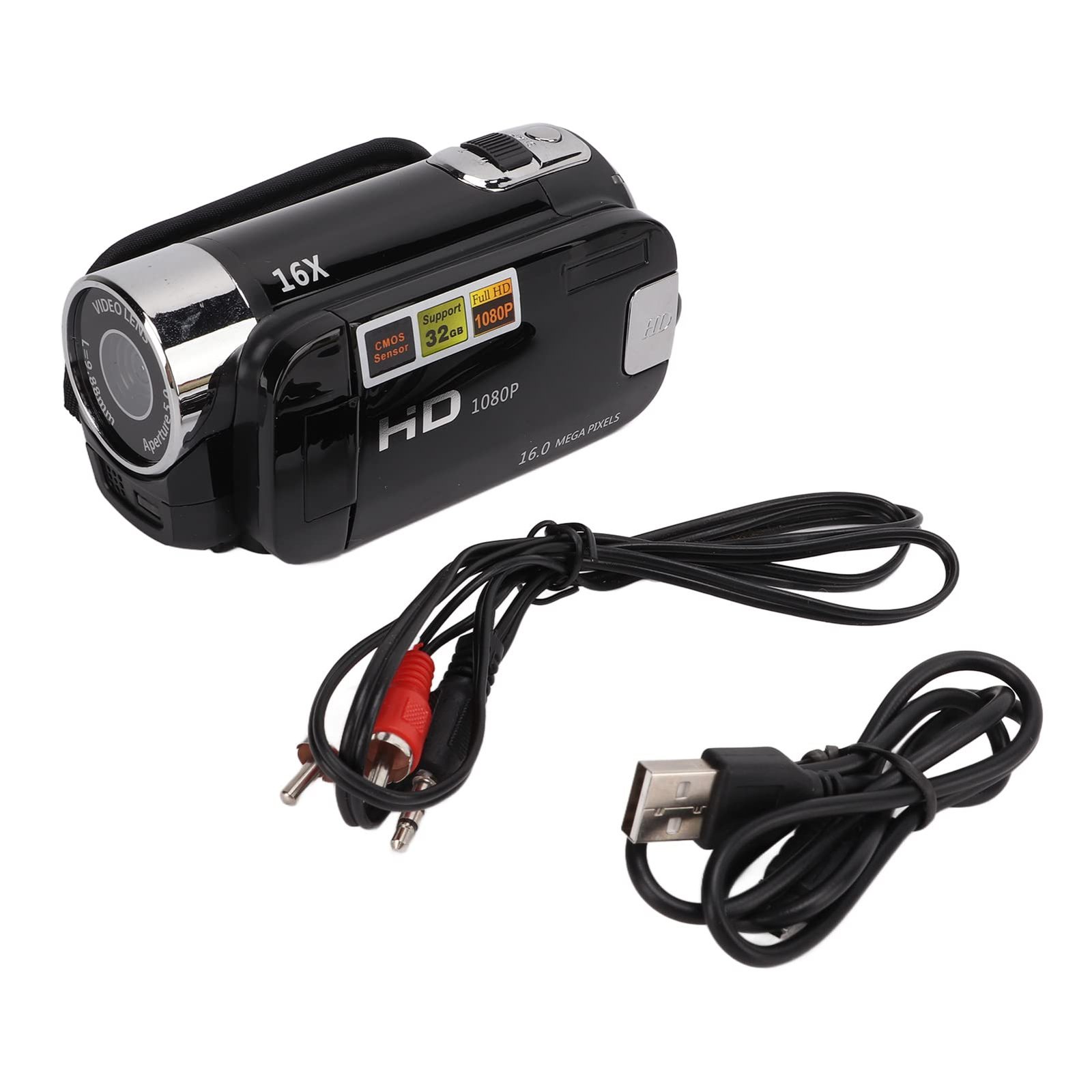 Video Camera Camcorder, 270° Rotatable LCD Screen 16X Zoom, 4K 1080P HD Recording, USB Interface, for Vlogging and YouTube Videos (Black) - Image 4