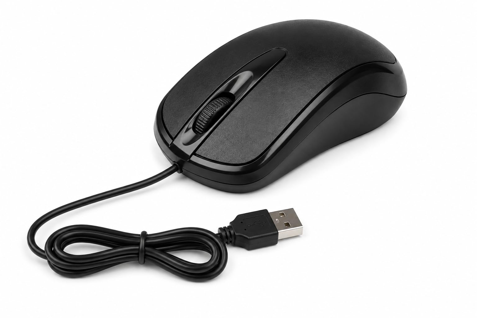Wired USB Computer Mouse, Black, Optical, Scroll Wheel, 3 Button, Desktop Laptop PC - Image 2