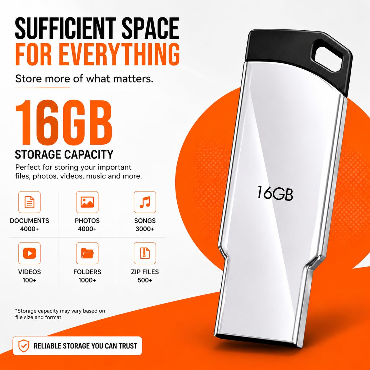 16GB USB Flash Drive | High-Speed USB 2.0 Pen Drive | Portable Metal USB Memory Stick | Plug & Play Data Storage Device for Laptop, PC, Mac, Documents, Photos, Music & Videos - Image 7