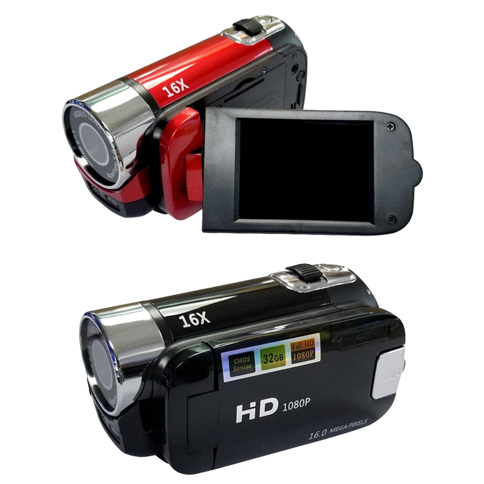 MERISHOPP 1080P Hd Camcorder LCD Video Camera Recorder 16X Zoom Night Vision -EU Red Cameras & Photo | Camcorders - Image 2