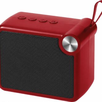 10W Mini Bluetooth Speaker with Pristine Sound, 8 Hours Playtime, Multi-Playback Modes-BT5.4/TF Card/USB, Front Metal Grill, Type-C Fast Charging, Multi-Function Control Buttons (Red)