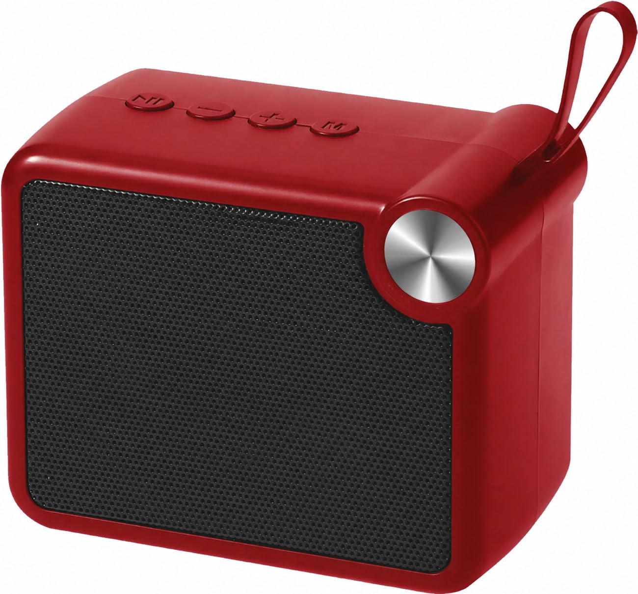 10W Mini Bluetooth Speaker with Pristine Sound, 8 Hours Playtime, Multi-Playback Modes-BT5.4/TF Card/USB, Front Metal Grill, Type-C Fast Charging, Multi-Function Control Buttons (Red)