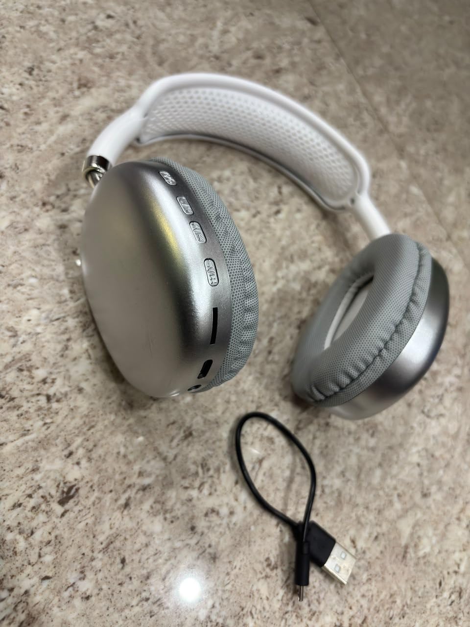 Wireless Bluetooth Over-Ear Headphones, Silver - Image 6