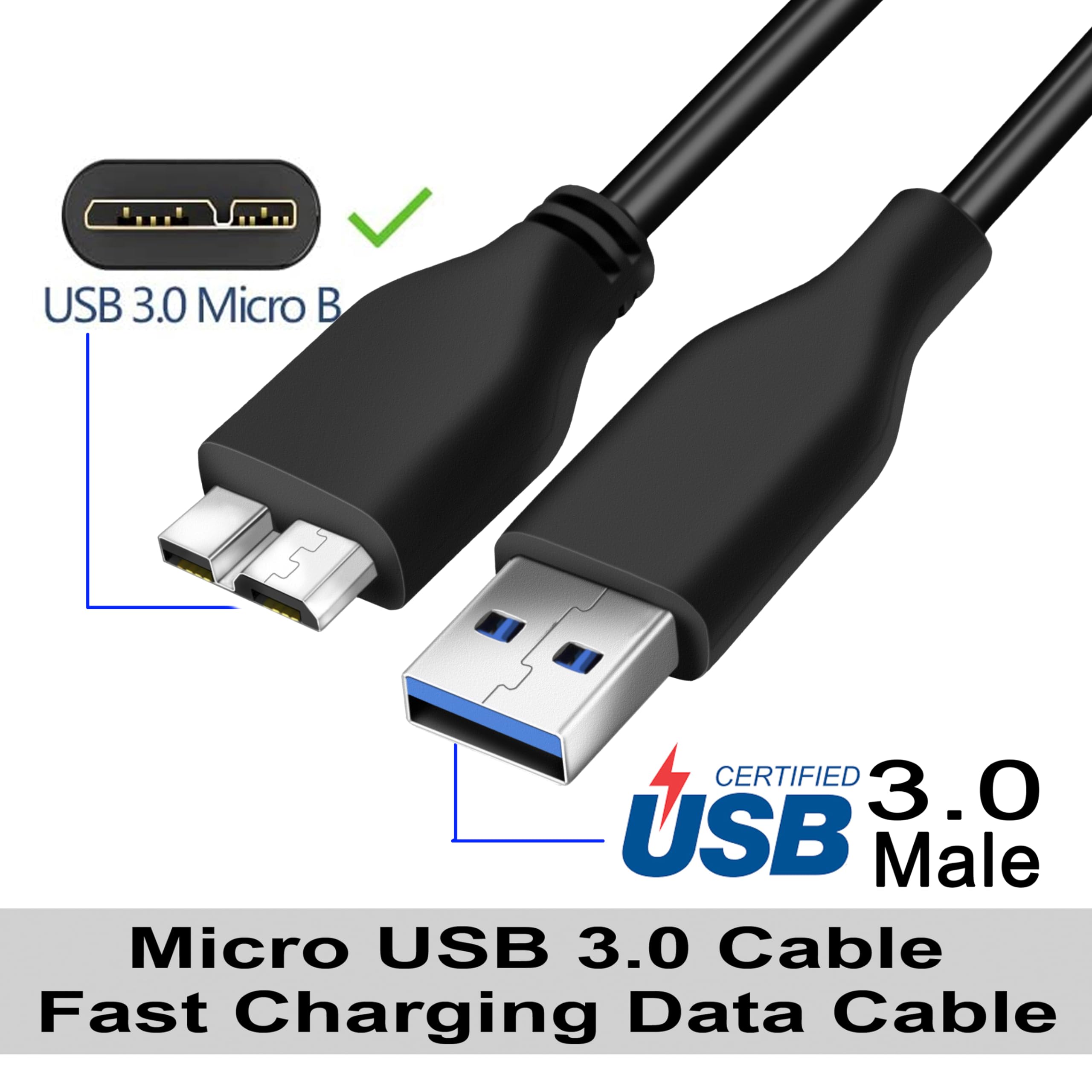 Micro USB 3.0 Cable A to Micro B for External Hard Drives - Image 4