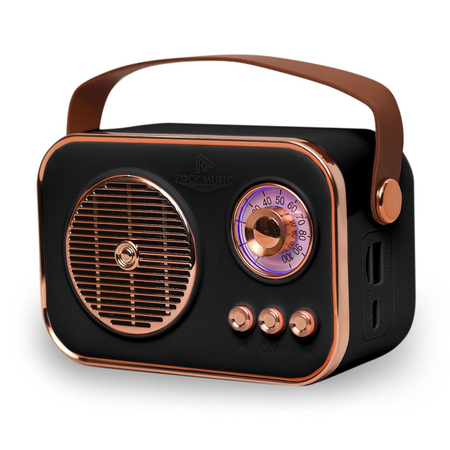 Retro Portable Bluetooth Speaker Mini Radio Style Wireless Speaker with Handle for Home Travel and Outdoor Use - Image 2