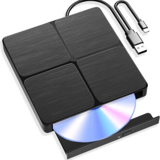 External Blu Ray Drive - External Blueray/DVD Drive for PC，USB3.0 & Type C Blu Ray Drive Read and Write BD/DVD/CD, Bluray Burner External Compatible with Windows XP/7/8/10/11, Linux, Mac OS