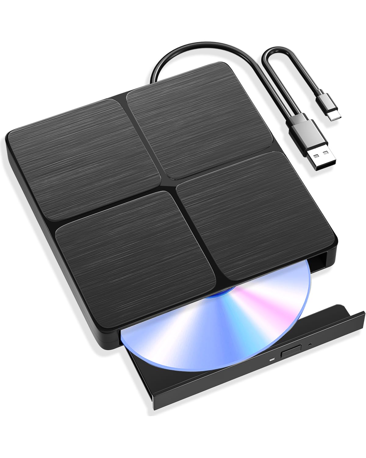 External Blu Ray Drive - External Blueray/DVD Drive for PC,USB3.0 & Type C Blu Ray Drive Read and Write BD/DVD/CD, Bluray Burner External Compatible with Windows XP/7/8/10/11, Linux, Mac OS