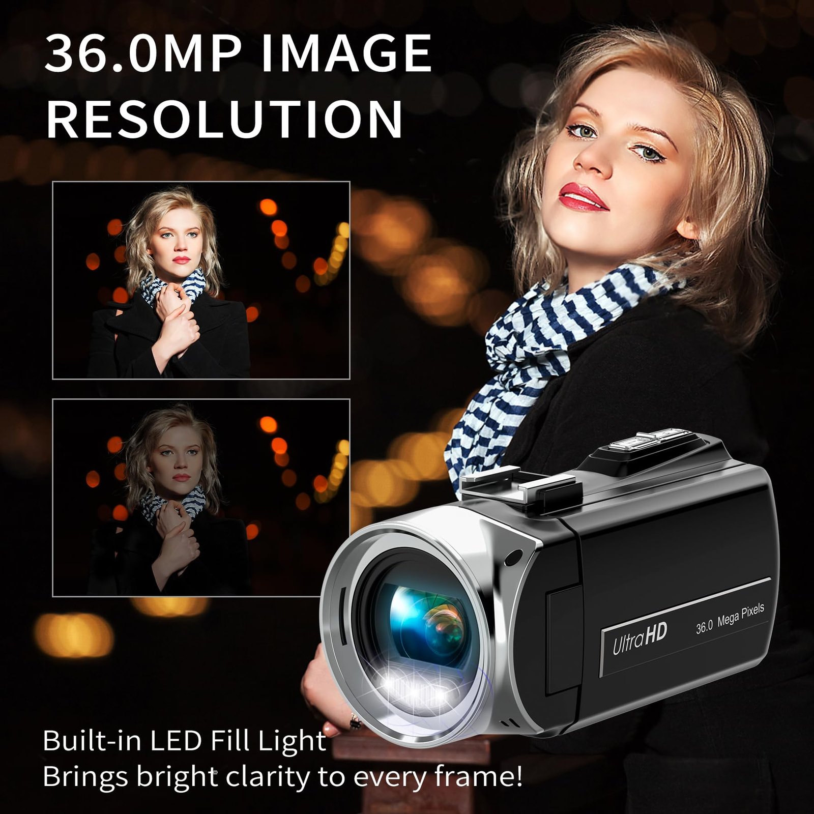 4K/2.7K Camcorder Video Camera Recorder with 18x Digital Zoom, 3.0 Inch Flip Screen, Anti-Shake, Face Detect, YouTube Vlogging Camera - Image 6