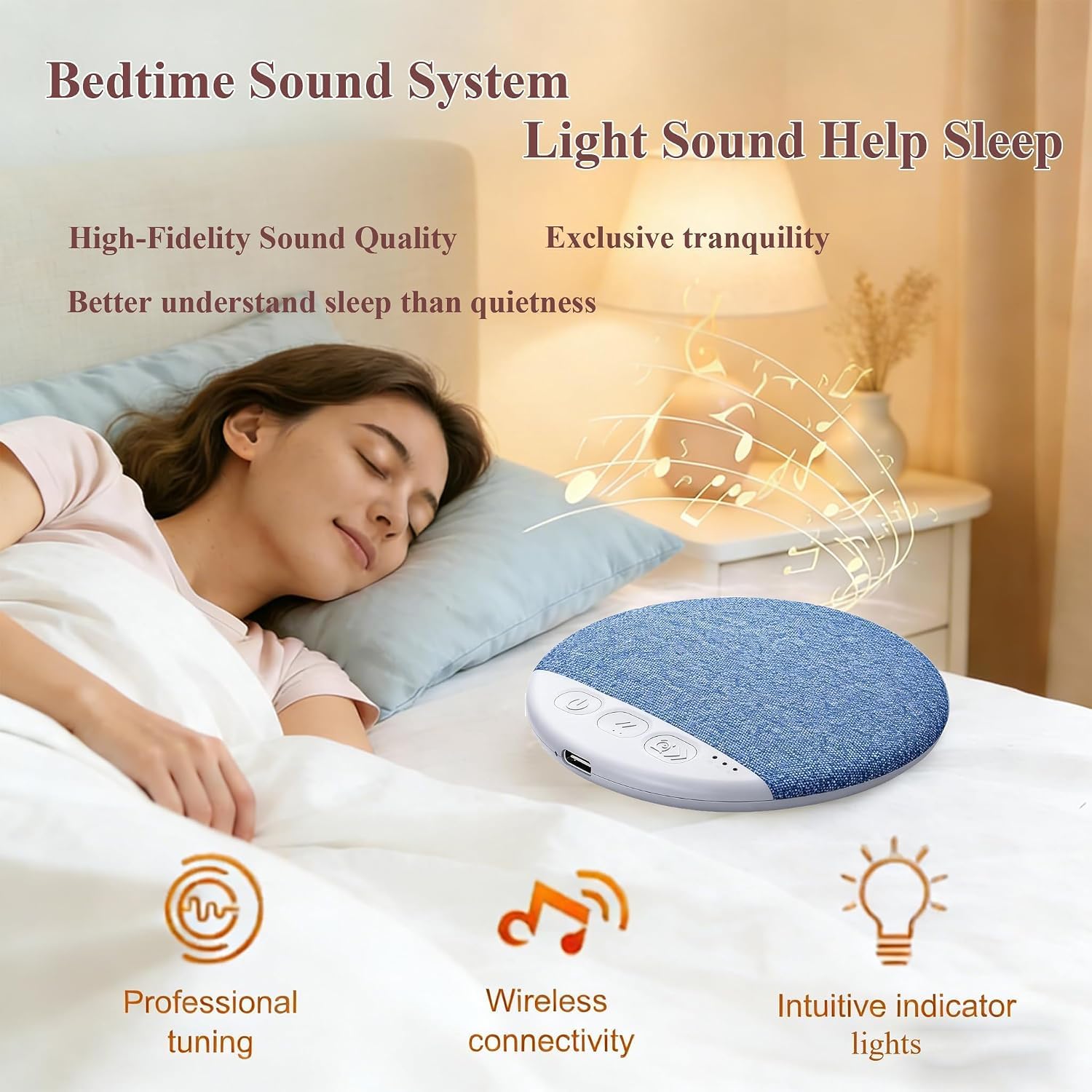 Pillow Speaker for Sleeping, Ultra-Thin Bluetooth Sleep Speaker Under Pillow for Side Sleepers, 7-Day Battery Life, Private Bedtime Audio with Auto-Off Timer, Blue - Image 7