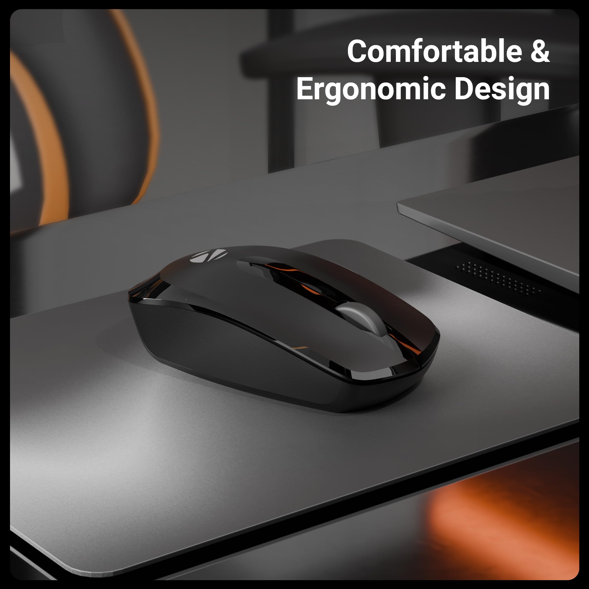 Wireless Mouse, 2.4GHz, 3200 DPI, 3 Buttons, Comfortable & Ergonomic, USB Nano Receiver, Power-Saving Mode, Works on Most Surfaces, for Mac | Laptop | Computer (Freego, Black) - Image 7