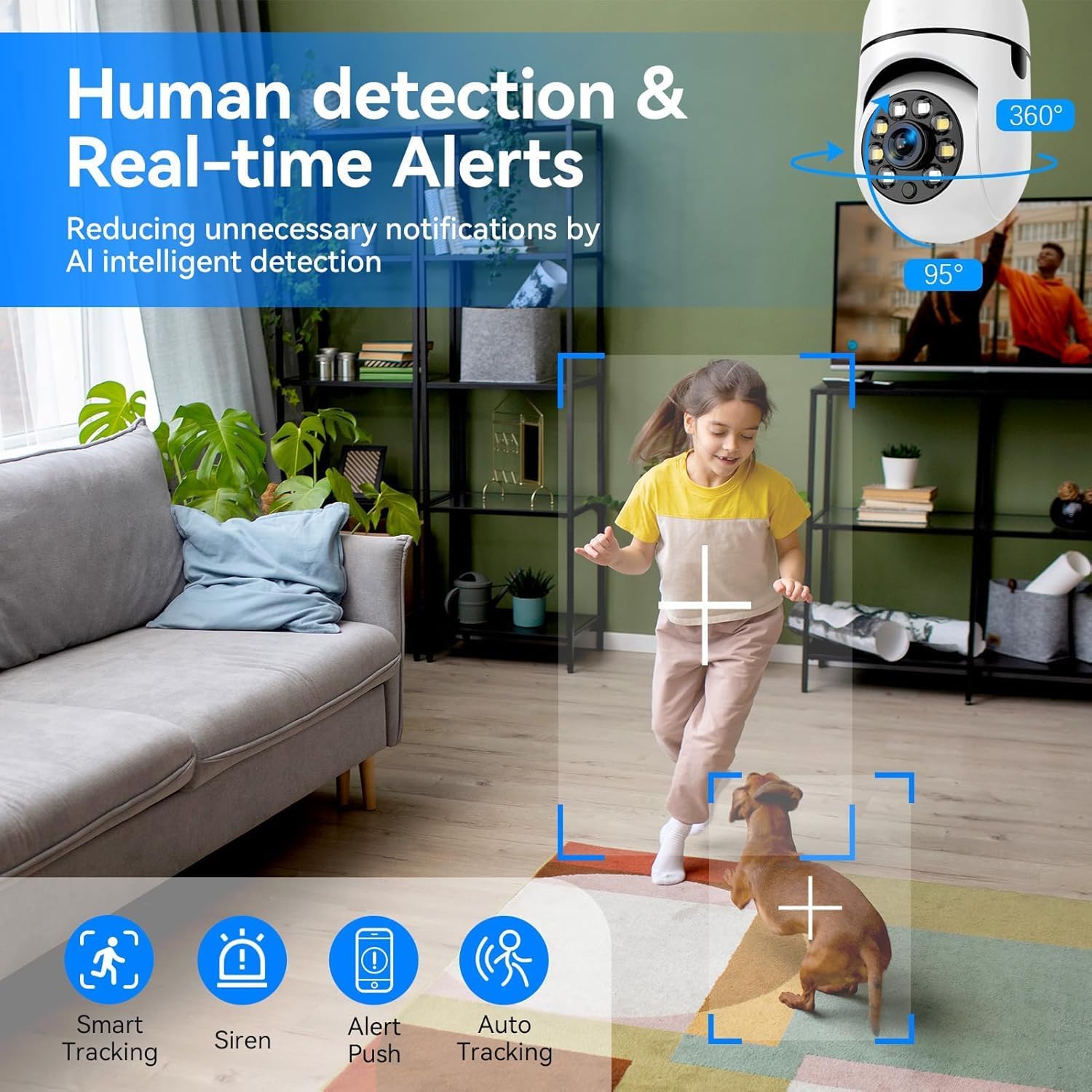 Eyetech 4Mp WiFi Bulb CCTV Camera for Home Security | 360° Rotation | Color Night Vision | Motion Detection Two-Way Audio | Wireless Light Bulb Camera with Mobile App V380 Pro (Heavy Light Camera) - Image 3