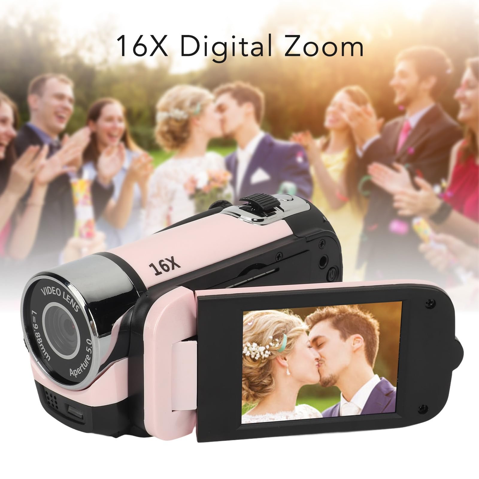 1080P Video Camera, 16MP Camcorder, 16X Digital Zoom, Vlogging Camera with Fill Light, 1/4 Inch Thread Hole, 2.4 Inch Rotatable Screen, USB Recorder (-2214230150514) - Image 8