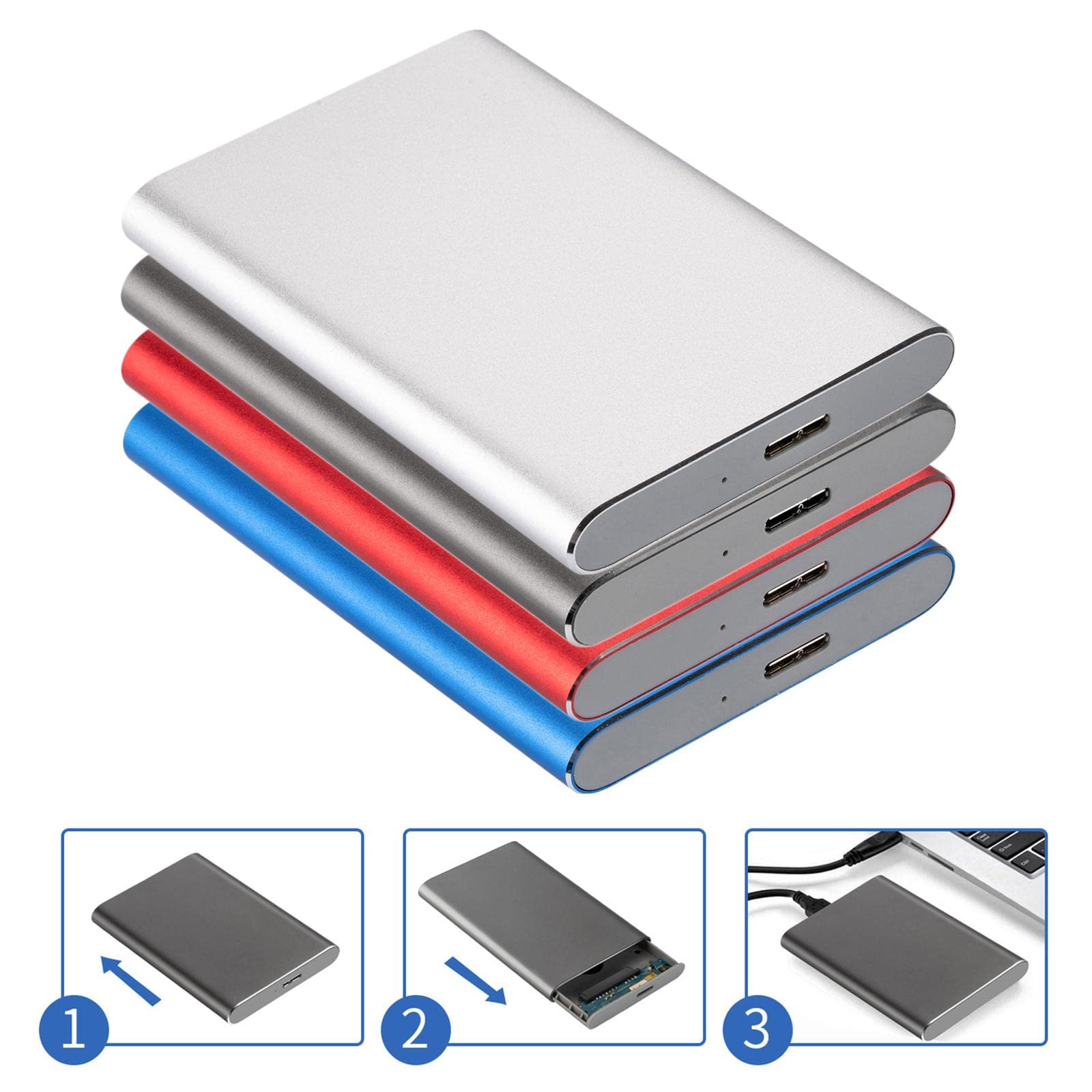 2.5in Portable USB 3.0 SATA 4TB Hard Drive Enclosure Tool Free Red Drives, Storage & Blank Media | Hard Drives (HDD, SSD & NAS) | External Hard Disk Drives - Image 5