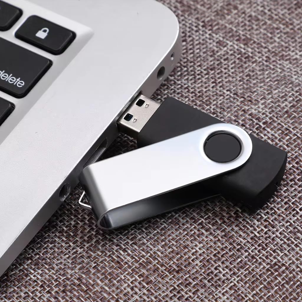 CleverlyGifted® 4GB | Swivel USB Flash Drive, Black and Silver, Portable Data Storage Device, 2.0, Speed Upto 10 mbps,1Pc - Image 2
