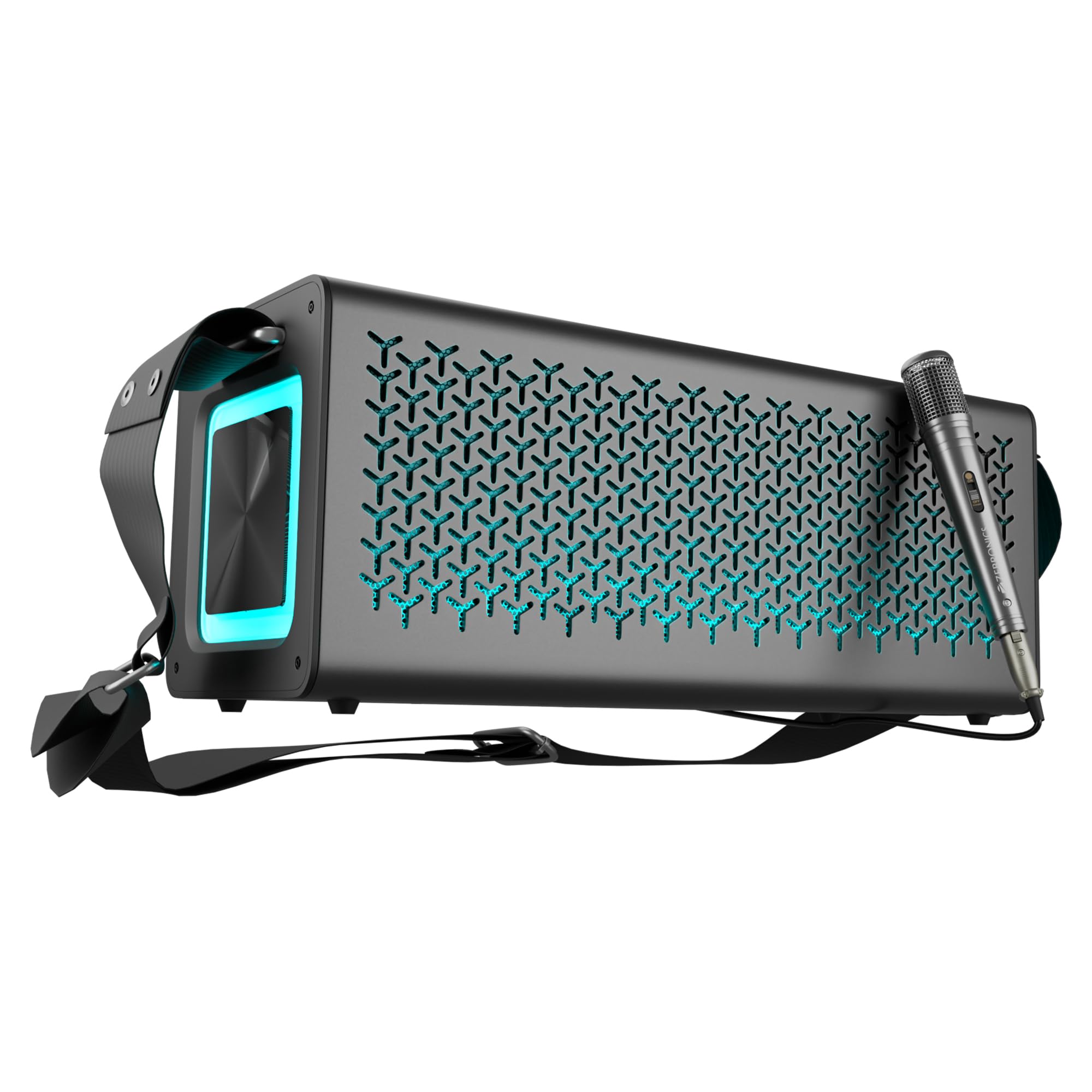 Studio R3, Portable Bluetooth Speaker, 140W RMS, 6 Drivers + Dual Passive Radiators, 3EQ Modes, Upto 13 Hrs Playback, 6000mAh Battery, BT v5.2| USB | AUX | mSD, TWS, Wired Mic, Metal Finish