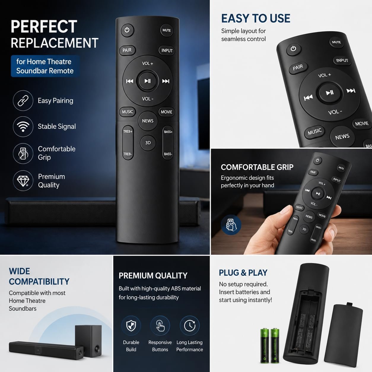 K2ORA™ Remote fit Boat Home Theatre – Compatible Replacement Controller for Boat Aavante Bar Soundbar & Home Theater Systems (Easy Setup, Long Range, Durable Design) - Image 2