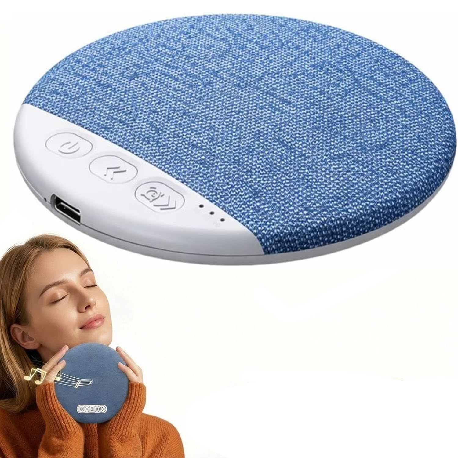Pillow Speaker for Sleeping, Ultra-Thin Bluetooth Sleep Speaker Under Pillow for Side Sleepers, 7-Day Battery Life, Private Bedtime Audio with Auto-Off Timer, Blue