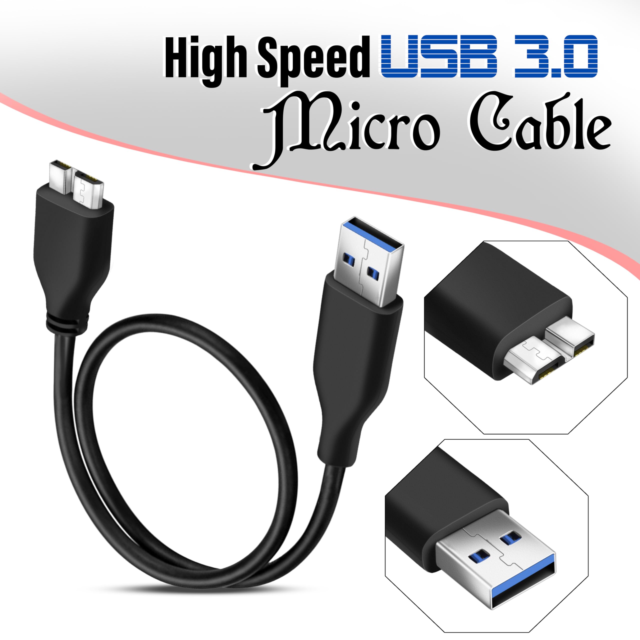 Micro USB 3.0 Cable A to Micro B for External Hard Drives - Image 5