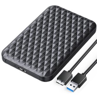 320GB High-Speed Ultra Slim Portable External Hard Drive - USB 3.0, Compatible with PC, Mac, Laptop, PS4, iPad, Tablet, Mobile (Black) - 1 Year Warranty