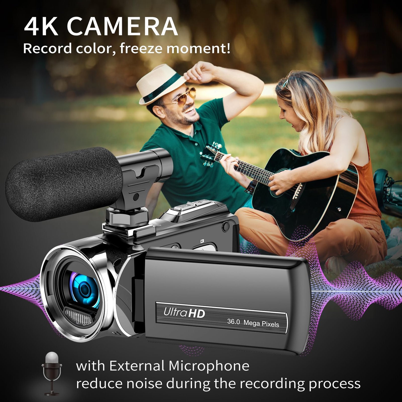 4K/2.7K Camcorder Video Camera Recorder with 18x Digital Zoom, 3.0 Inch Flip Screen, Anti-Shake, Face Detect, YouTube Vlogging Camera - Image 7