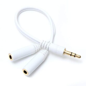 3.5mm jack 1 male to 2 female Stereo headphone earphone Jack Y Splitter audio adapter Cable (Multicolor - Color may vary)