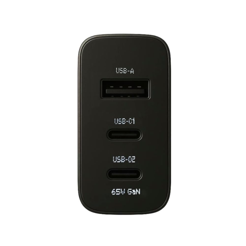 65W GaN 3-Port Type-C Fast Wall Adaptor Quick Charge 3A Compatible with CMF by Nothing 2/2A Plus, USB-C Phones, Android Devices, Portable Fast Charging Adaptor - White - Image 2