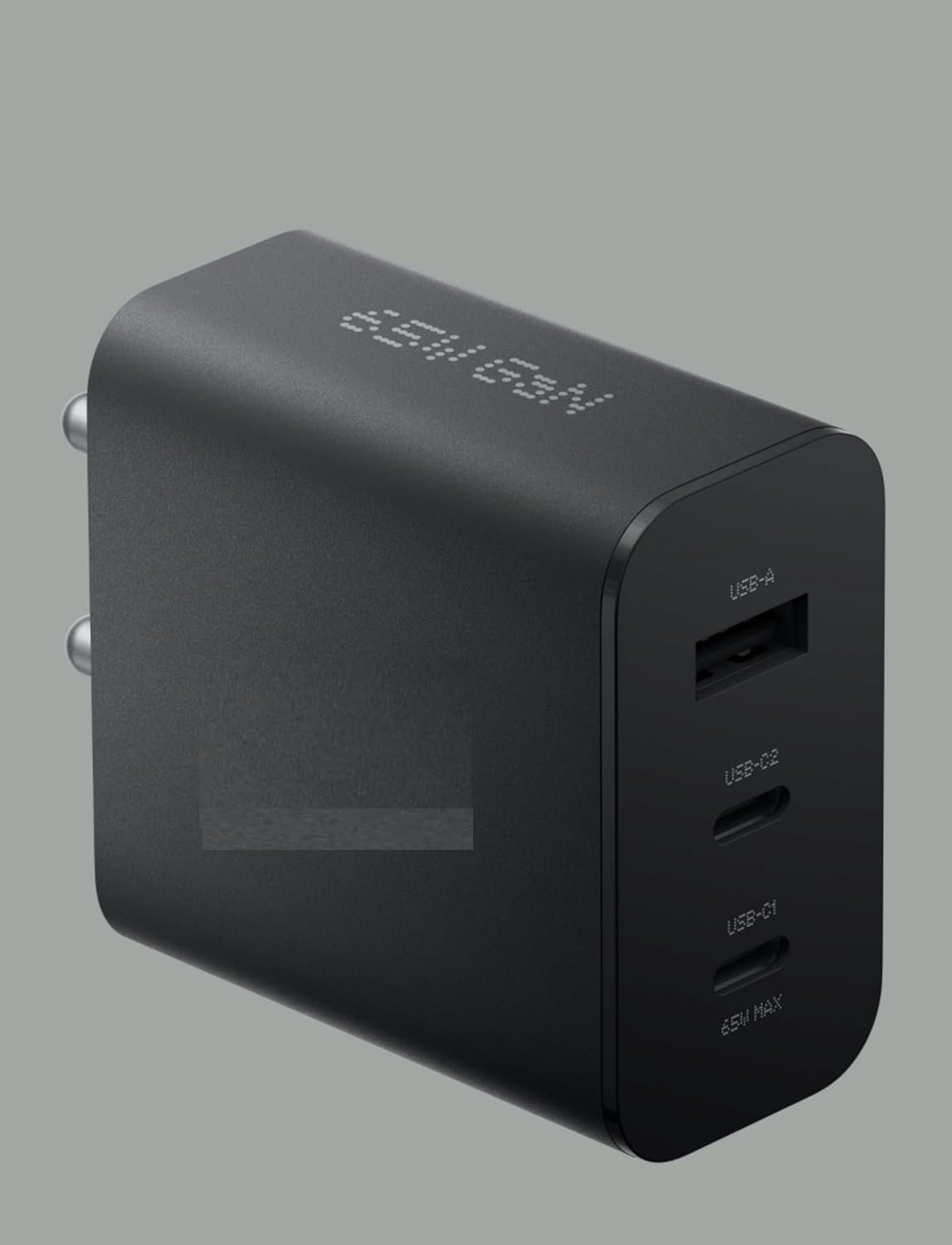 65W GaN 3-Port Type-C Fast Wall Adaptor Quick Charge 3A Compatible with CMF by Nothing 2/2A Plus, USB-C Phones, Android Devices, Portable Fast Charging Adaptor - White - Image 4