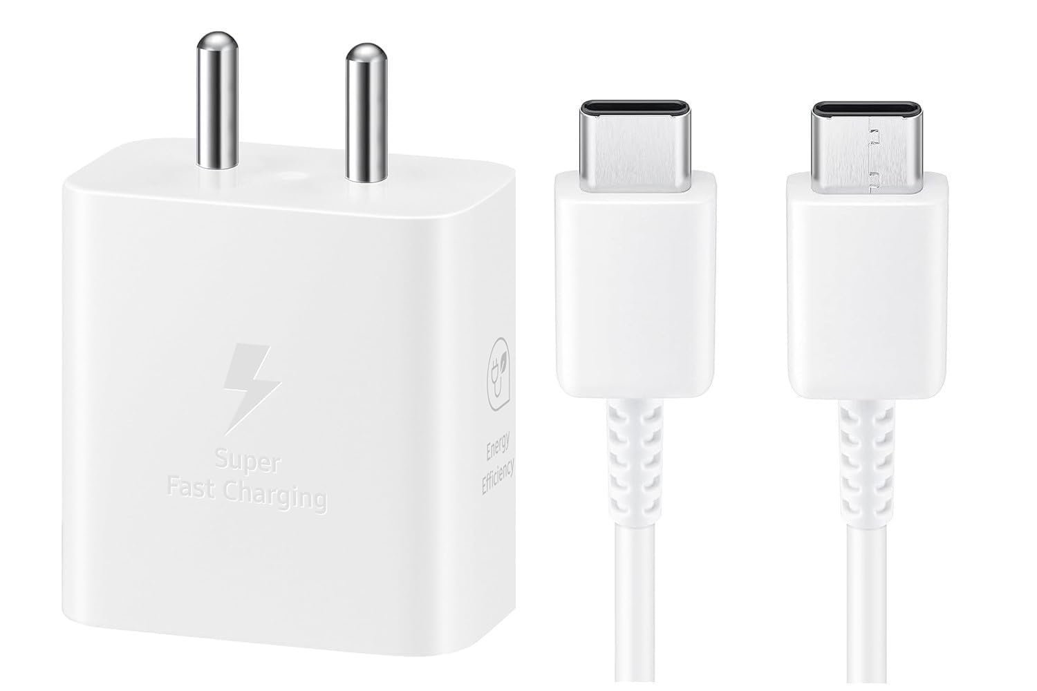 25W Super Fast USB-C PD Charger Compatible with Samsung Galaxy A57 5G, A36 5G, M36 5G, Z Fold 7 – Travel Wall Adapter with USB-C Cable (New Model) (White)