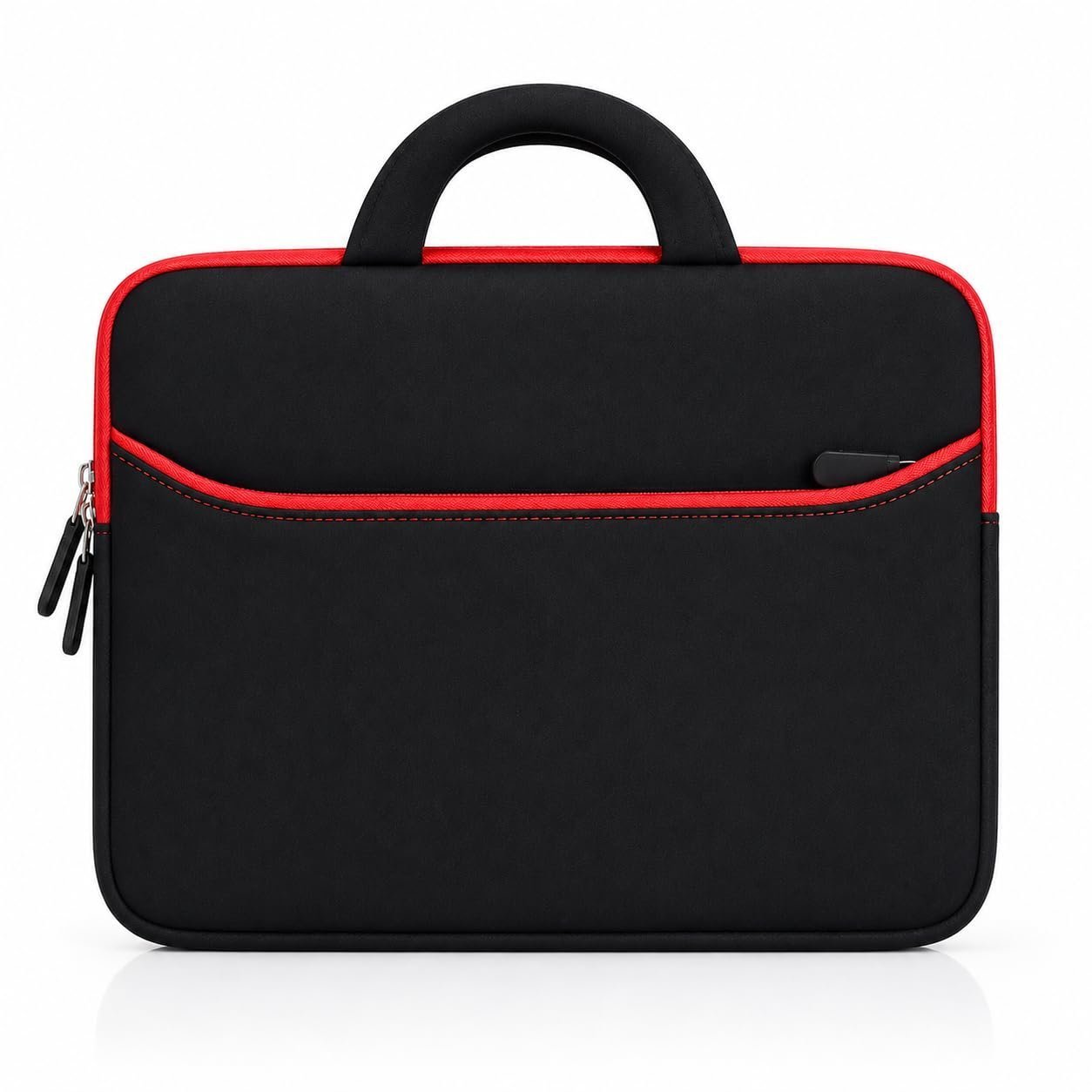 Laptop Sleeve Bag for 14 Inch Laptop | Neoprene Laptop Carrying Case with Handle & Front Zipper Pocket | Protective Computer Bag for Office, College & Travel | Black