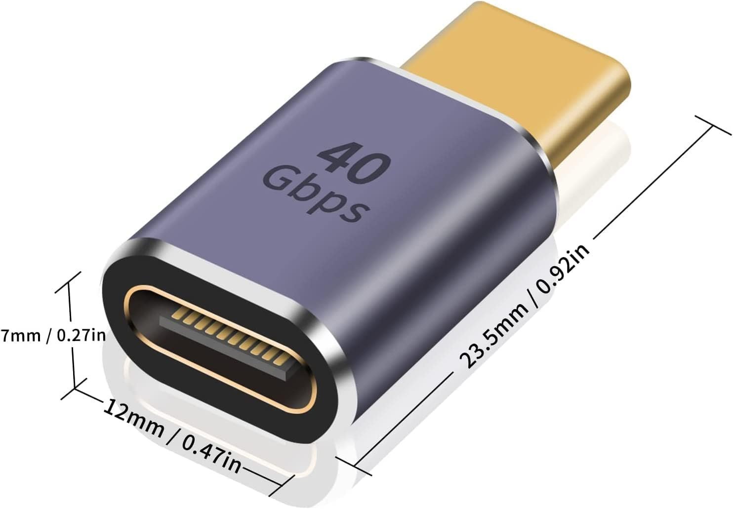 USB C Adapter, USB Type C Male to Female Adapter Extender Support 100W, 40Gbps, 8K@60Hz for Thunderbolt 4/3, MacBook Pro/Air, Laptop, Tablet, Phones and More Type C Devices (Male to Female) - Image 8