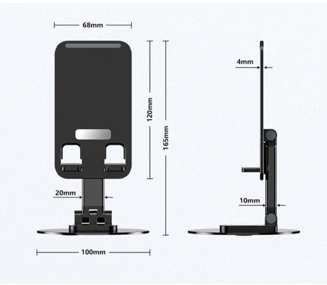Mobile Phone Stand for Desk with 360° Rotation, Foldable - Image 6