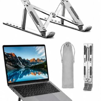 Aluminium Laptop Stand with 7 Different Adjustable Angles, Wide Compatibility, Improved Cooling and Ventilation, and Scratch Protection, Compatible for All Types of Laptop