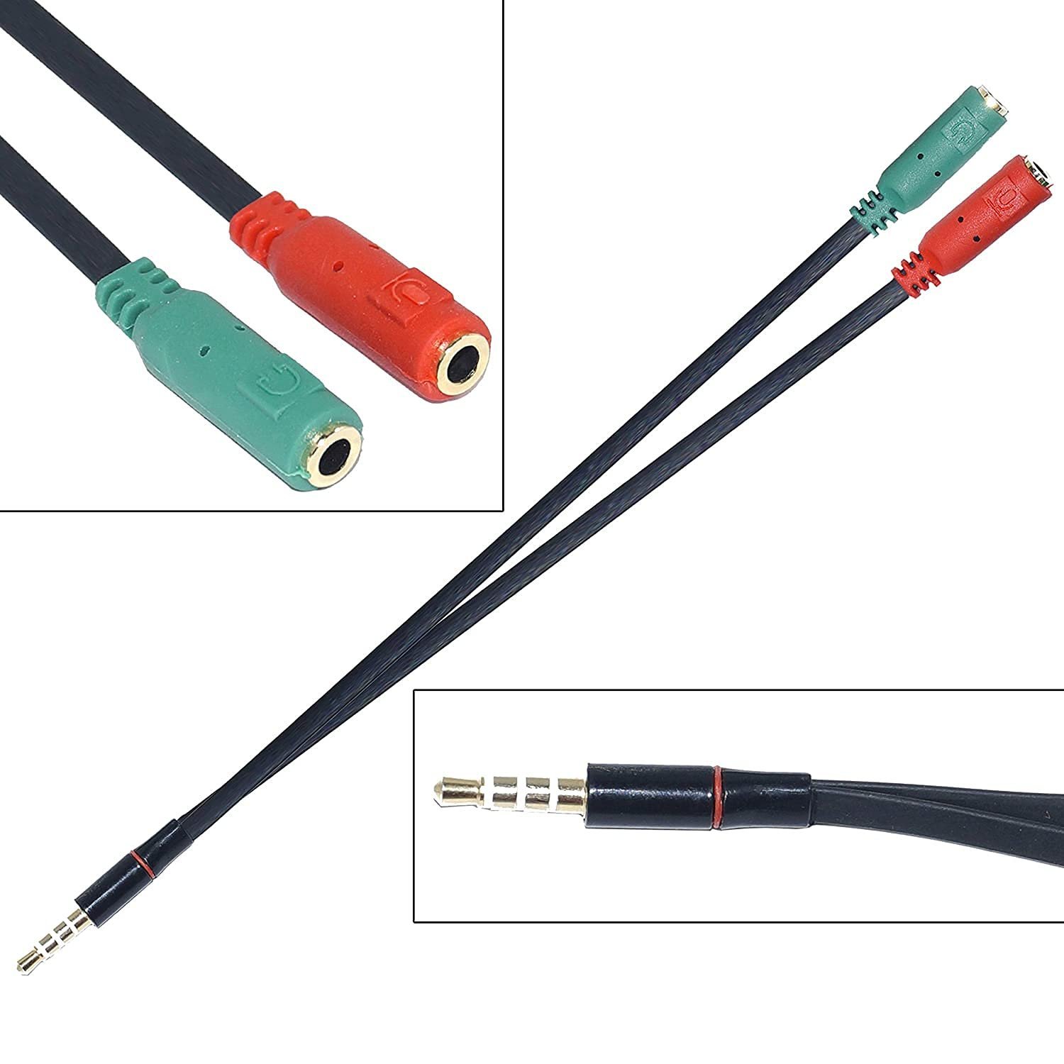 1 Male to 2 Female 3.5mm Audio Jack to Headphone Microphone Splitter Converter Adaptor Cable(Specially Design for Mobile and Tablet Only) - Image 6
