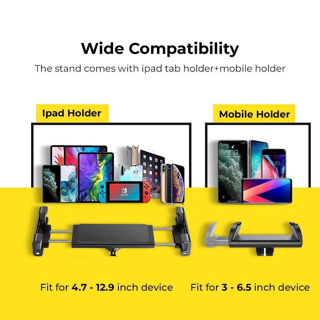 Tablet Stand Holder, Adjustable Height Tablet & Phone Stand for Desk, 360° Rotating Aluminum Metal Tablet Stand Mount Compatible for iPad Pro Air Mini, iPhone, Samsung, Kindle, Oneplus. (4"-11") - Image 7