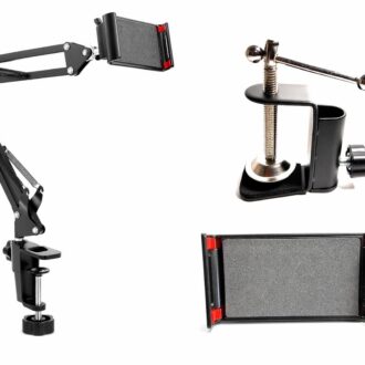 Adjustable Mobile Stand for Desk with Clamp | Overhead Arm Phone Holder for Video Recording, Online Classes & Live Streaming | 360° Flexible Long Arm | Compatible with All Smartphone