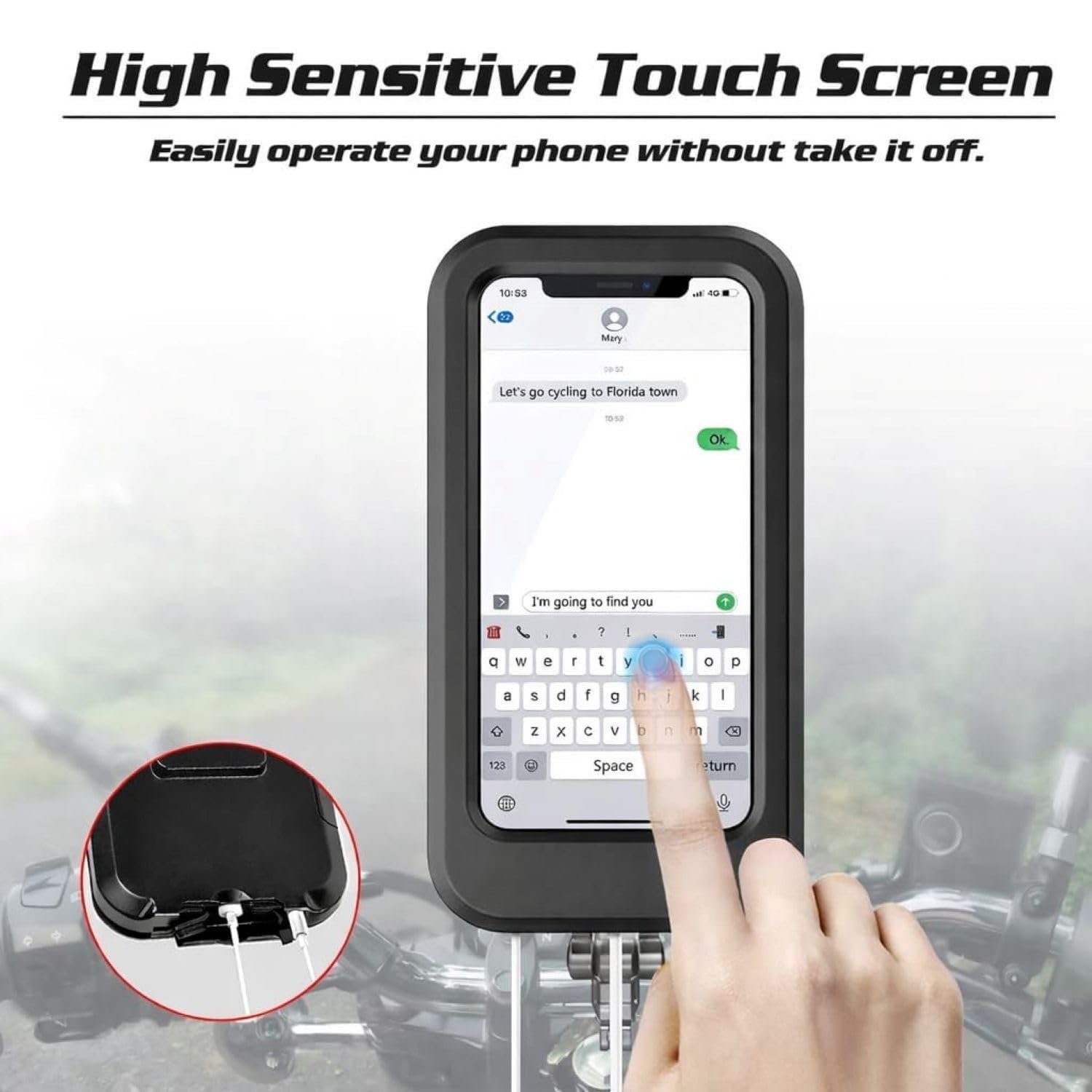 Waterproof Mobile Phone Holder for Bike & Motorcycle | 360° Rotating Adjustable Handlebar Mount | Shockproof & Secure Bike Mobile Stand | Universal Fit for All Smartphones - Image 5