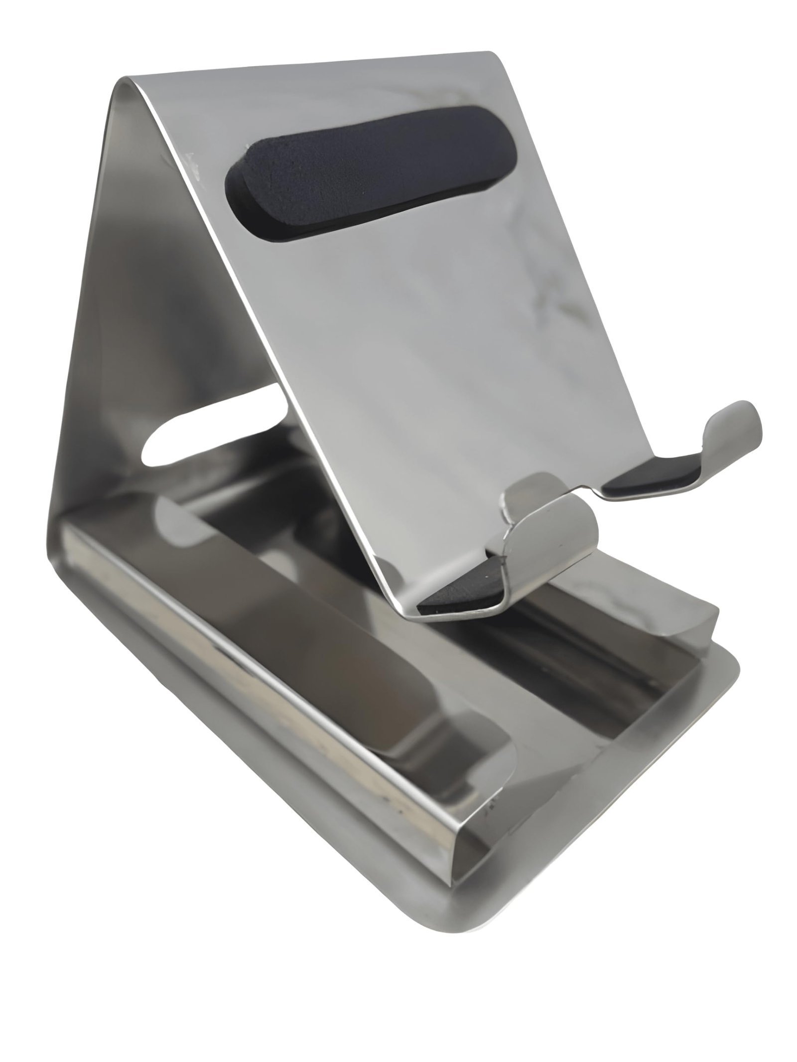 Mobile Stand with Card Holder for Table/Desk, Stainless Steel Phone Holder, Hands-Free Desktop Stand for Smartphones