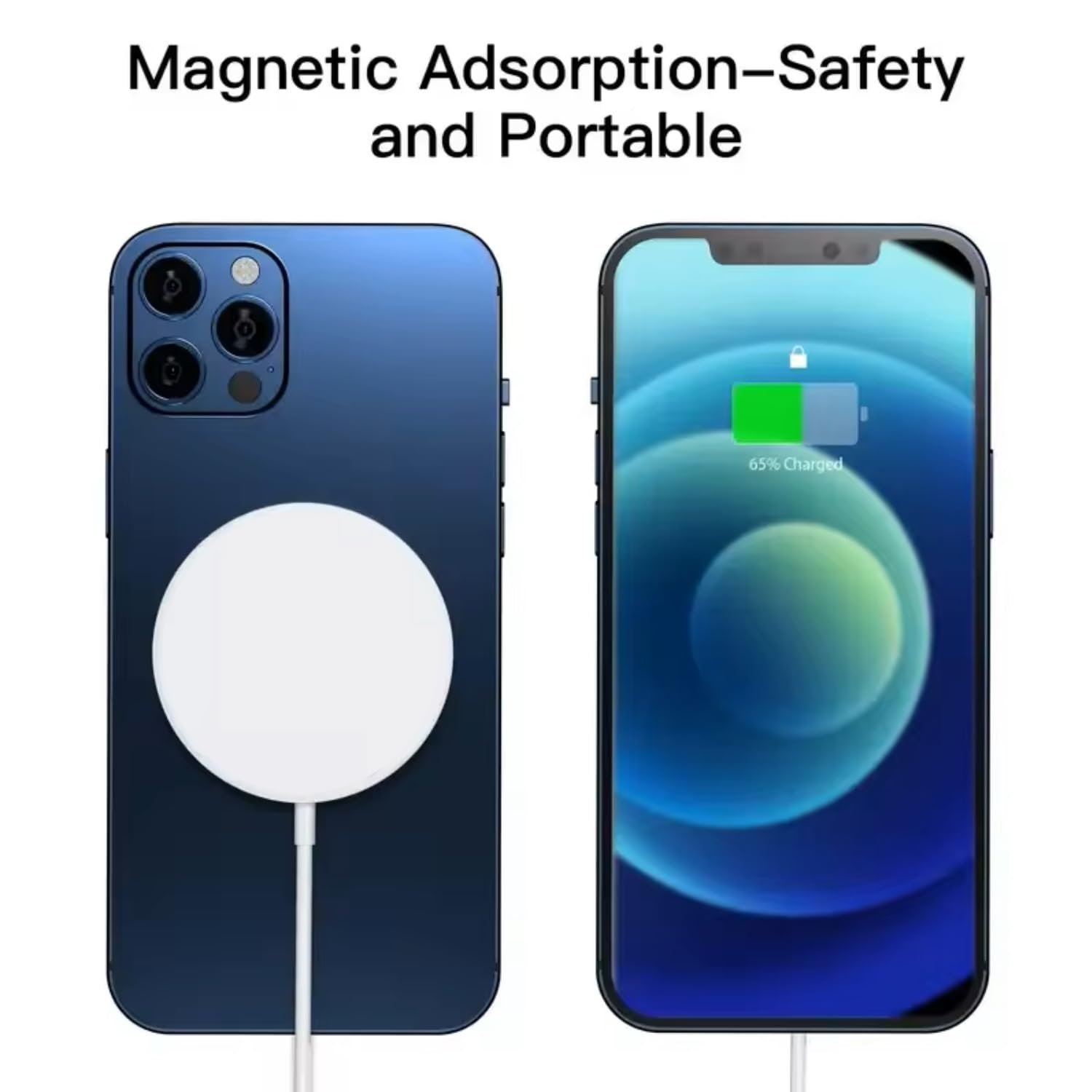 Magnetic Wireless Charger 15W Portable Fast Charging Circular Pad Wireless Charger Compatible with All Wireless Smartphones & Earbuds - Image 3